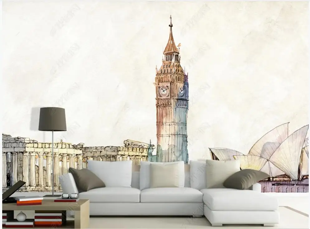 

3d photo wallpaper custom mural European classical hand-painted famous buildings decor in the living room Wallpaper for walls 3d