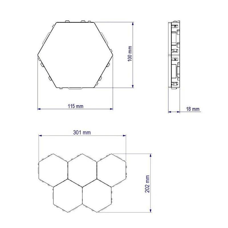  LED DIY Quantum Light Touch Sensitive Sensor Night Lamp Modular Hexagonal LED Magnetic Lights Wall  - 4000112200649