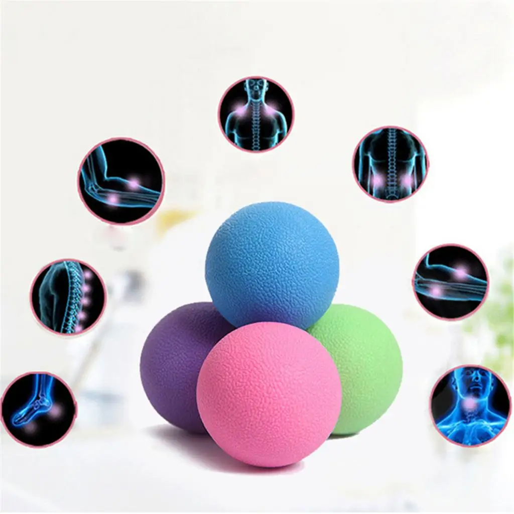 4 Colors Yoga Fitness Lacrosse Ball for Full Back Pain Massage Relax Tensed Muscles |