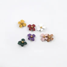 10 шт., корейский стиль, милые серьги-гвоздики в виде цветка для женщин, новая мода, сделай сам, милые ювелирные изделия, эффект распыления краски, серьги-гвоздики