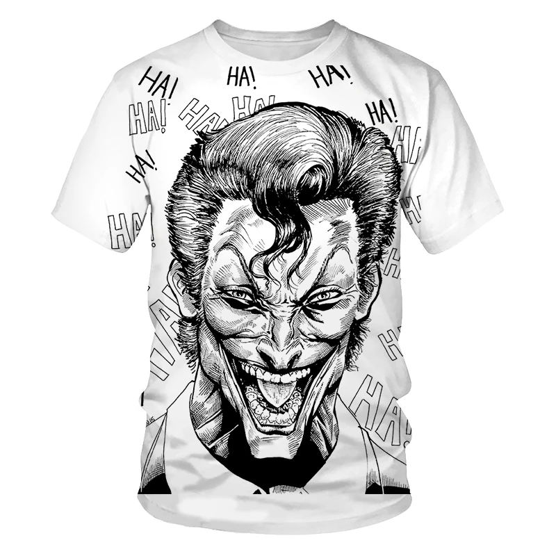 Смешной клоун Мужская футболка с рисунком Крутой Джокер 3D футболка лето почему так тяжёлый Harajuku футболка с круглым вырезом Повседневная футболка Homme Прямая поставка