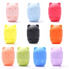 Мягкие силиконовые формы для макияжа, держатель для яиц, косметическая губка, корзина, подставка для лица, основа, губки, пудра, пуховка, держатель для сушки, чехол