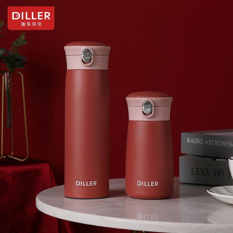 

DILLER MLH8778 Thermos Double Layer 304L Stainless Steel Thermos Thermos Coffee Tea Milk Travel Cup Kettle