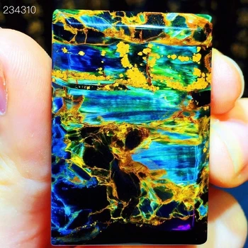 

Natural Blue Yellow Pietersite Cat Eye Chatoyant Women Men Rectangle Pendant 41x27.8x10.6mm Necklace Jewelry Certificate AAAAAA