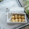 15.2*7.8.2*4cm 10set White Chocolate Paper Box with PVC Window As Wedding Christmas Birthday Candy Packaging ► Photo 3/6