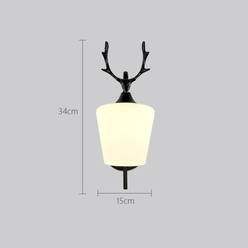 Modern Nordic Antler Wall Lamp Glass Retro Wall Light Bedroom Bedside Restaurant Aisle Corridor Indoor Wall light AC85-265V