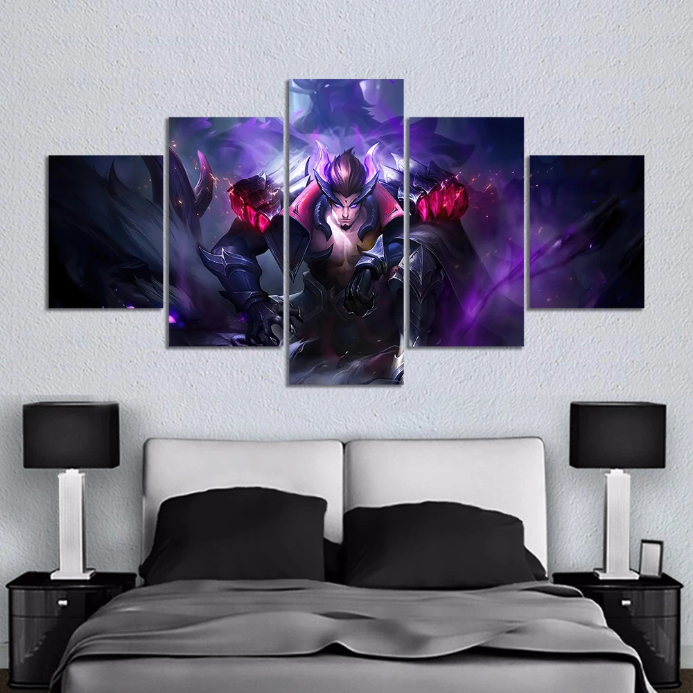 5 Piece Yu Zhong Mobile Legends Black Fierce Dragon Video Game Poster  Canvas Wall Art Paintings abstract art paintings|Painting & Calligraphy| -  AliExpress