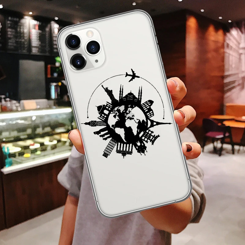 Карта мира, дорожные мягкие чехлы для телефонов Just Go, для iphone 11 Pro Max, силиконовый чехол для iPhone 6s 7 8 Plus, XR XS Max X - Цвет: TPU