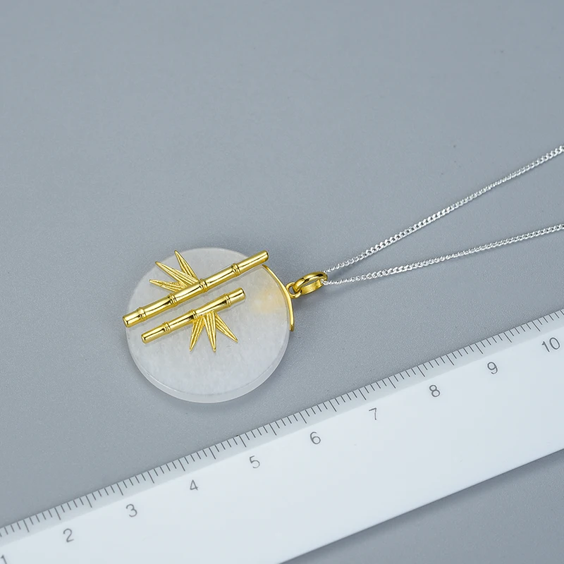 Lotus Fun Real 925 Sterling Silver Natural Creative Handmade Designer Fine Jewelry Unique Fresh Bamboo Pendant without Necklace