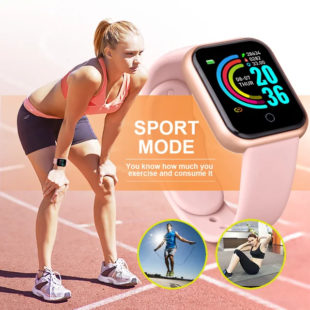 Y68 SmartWatch Digital Smart Sports Bracelet Ladies Watch LED Electronic Watchs Fitness  Tracking Men's Blood Oxygen Monitoring 5