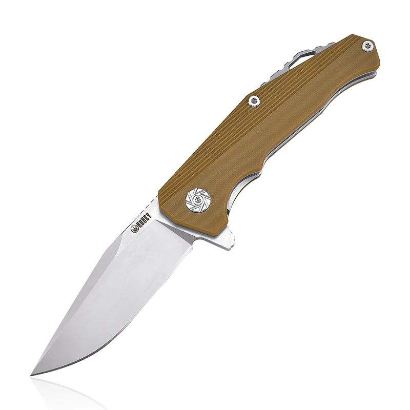 Khaki KUBEY KU216 EDC Складной карманный нож D2 стальное лезвие со стеклянными ручками G10 весы С флиппером шариковый подшипник Походный нож - Цвет: Khaki
