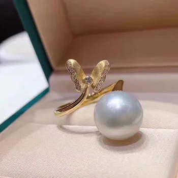 

Luxury Pearl Rings Settings S925 Sterling Silver Pearl Rings Findings Women DIY Handmade Rings Accessory Components No Pearl