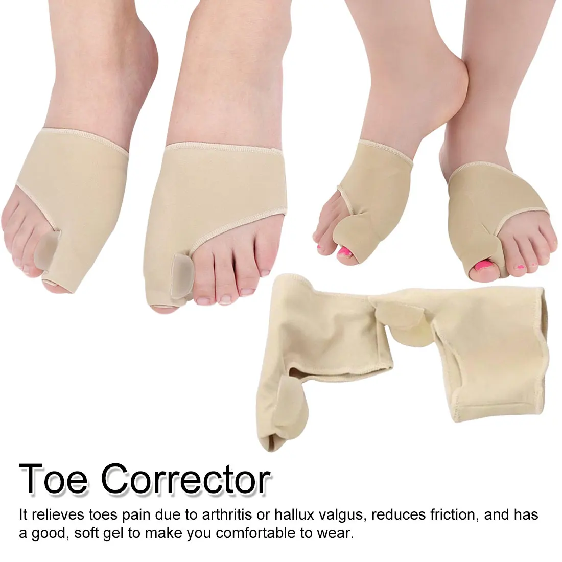 1 пара удобный мягкий Bunion протектор для ног выпрямитель силиконовый корректор-разделитель для пальцев палец сепаратор корректор для косточки на ноге