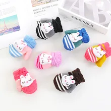 Зимние уличные вязаные перчатки для маленьких мальчиков и девочек, теплые перчатки на веревочке с длинными пальцами, перчатки для детей, Висячие перчатки для шеи, подарки для детей