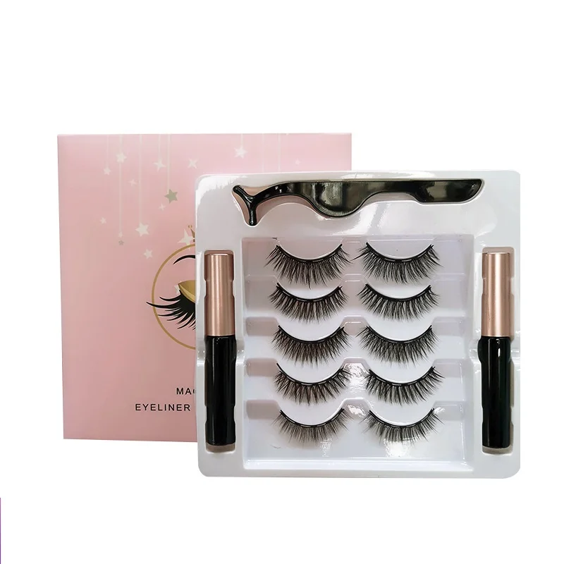 

3D Mink False Eyelash Magnetic Eyelashes Magnet Eyeliner Fake Eyelash Waterproof Liquid Long Lasting Lash Makeup