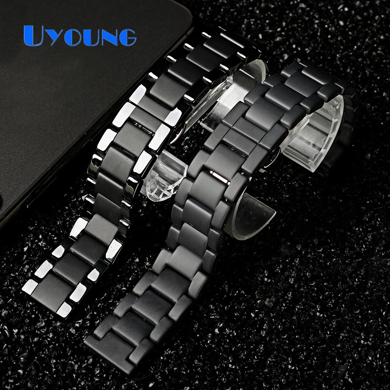 

Ceramic Watch band For Huawei Watch GT 2 Strap quick release bar watchband 18mm 20mm 22mm watch bracelet matte black color belt
