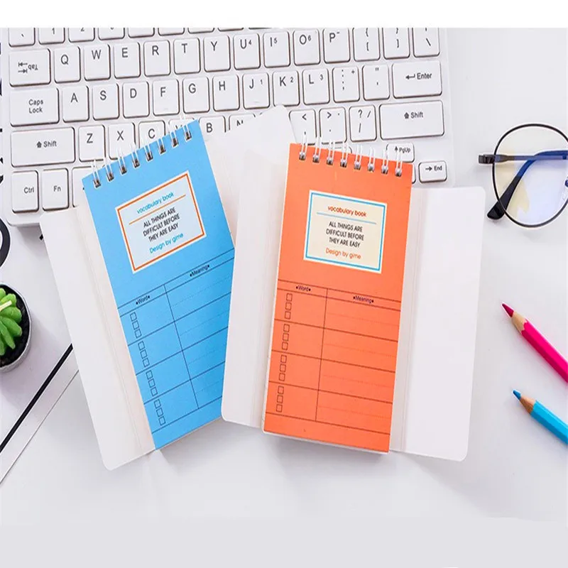 

1 PC Cartoon Coil Creative Notebook Kawaii Student Small Language Learning Coil Book Vocabulary Portable Pocket Diary Notepad