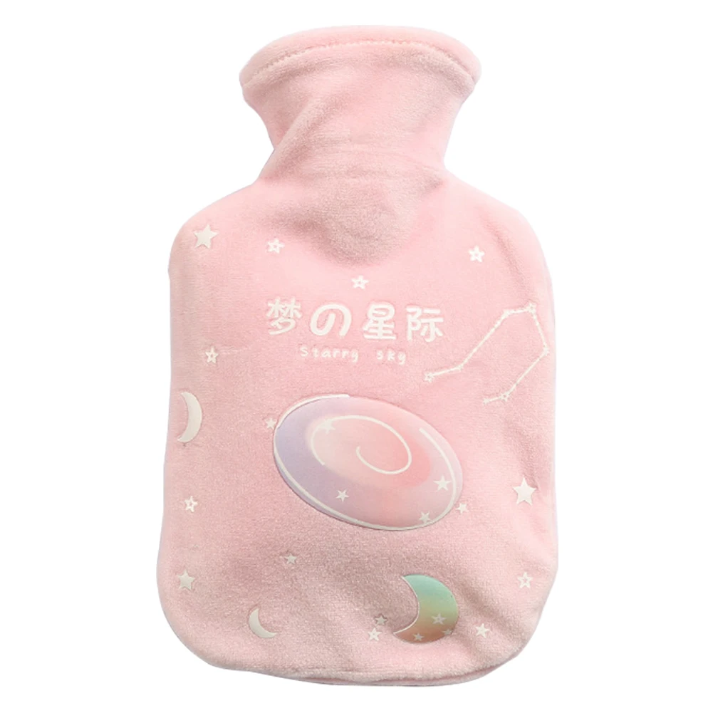 Розовый 350 мл Студенческая теплая плюшевая ручная грелка для ног с мультяшным принтом, для улицы, для сна, милая, портативная, герметичная, для зимы, для облегчения боли - Цвет: Розовый