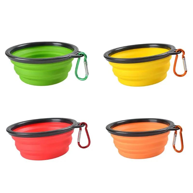 4-Pack 4-Pack силиконовые складные миски для собак, BPA бесплатно и можно мыть в посудомоечной машине, портативные и складные миски для путешествий-с 4-color или
