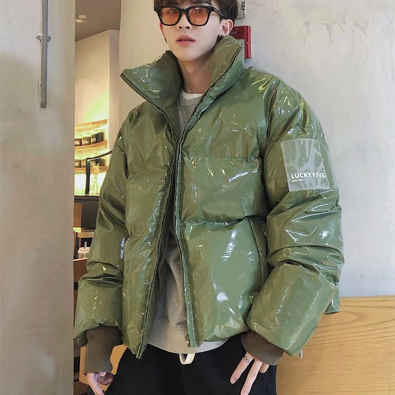

2019 New Glossy Down Couple Jacket Female Solid color Large Size Fashion Thick Short Jacket Cotton Padded Jacket Women cc835
