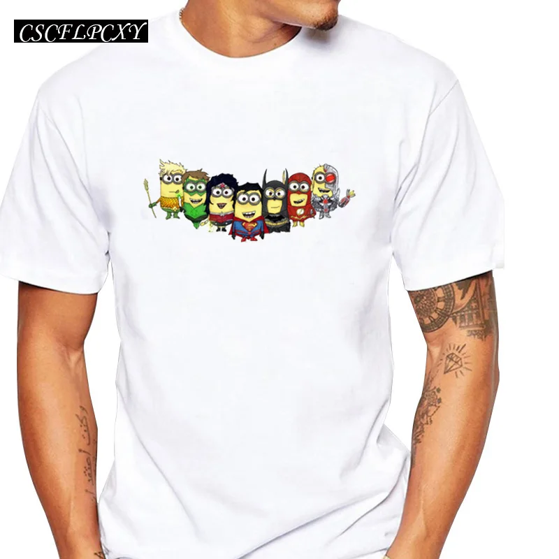 

Asian Size The Minions Avengers design minion cartoon printed men t-shirt short sleeve casual tee hipster funny cool tops