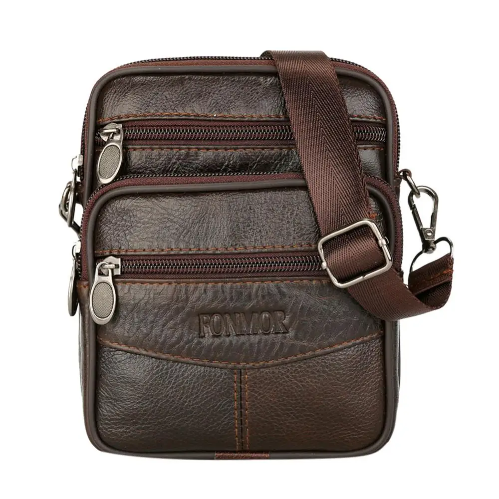  Dropshipping Mens Leather Small Messenger Bag Satchels Multifunctional Messenger Shoulder Bag Genui - 32983001484