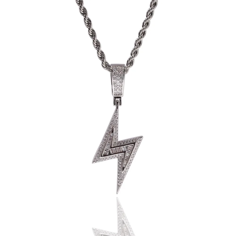 219 горячая распродажа мужская хип хоп iced out подвеска с молнией ожерелье AAA циркон мужское модное ожерелье ювелирные изделия Хип-хоп Прямая