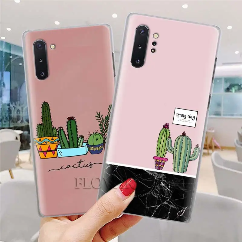 Милый Кактус в горшке чехлы для телефонов samsung Galaxy S10e S10 Note 10 Plus S8 S9 Plus 9 8 S6 S7 Edge жесткий чехол