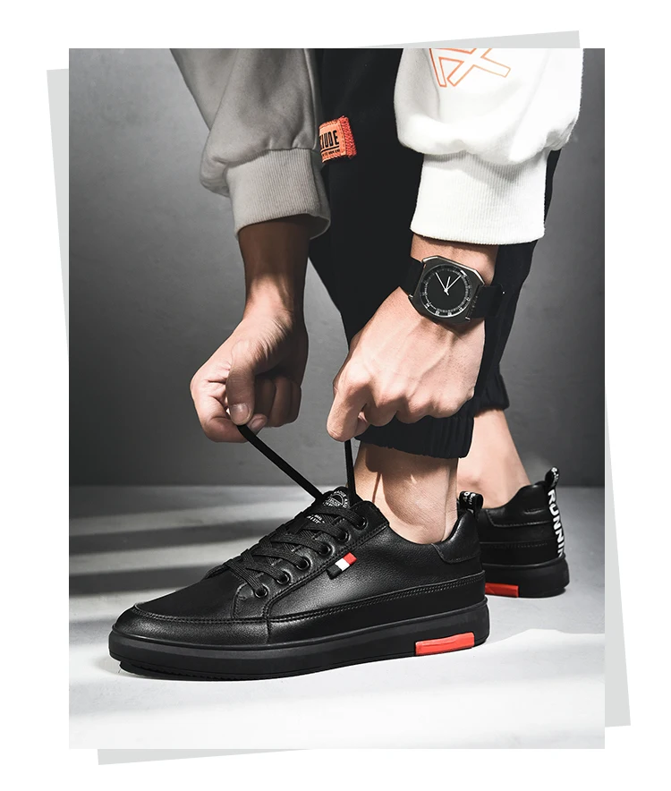 Из искусственного кожаные туфли Для мужчин Мода шнурки обувь на платформе Новая Мужская обувь размера плюс повседневная обувь из искусственной кожи