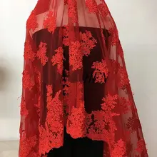 GLace 1 м/лот красный автомобиль кость кружева вышивка сетка ткань для свадебного платья DIY Материал TX1344