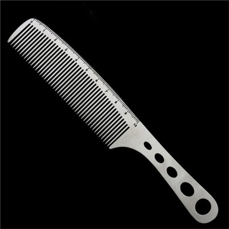 stainless steel comb professional ultra-thin metal hair cutting comb  hairdressing steel comb flat head comb dedicated - AliExpress