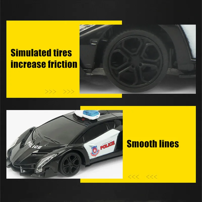 RC Car Racing Police 1:24 Model Kids Xmas Birthday Gifts Light Electric Carro Juguetes Chidlren Toys Remote Control Car for Boys