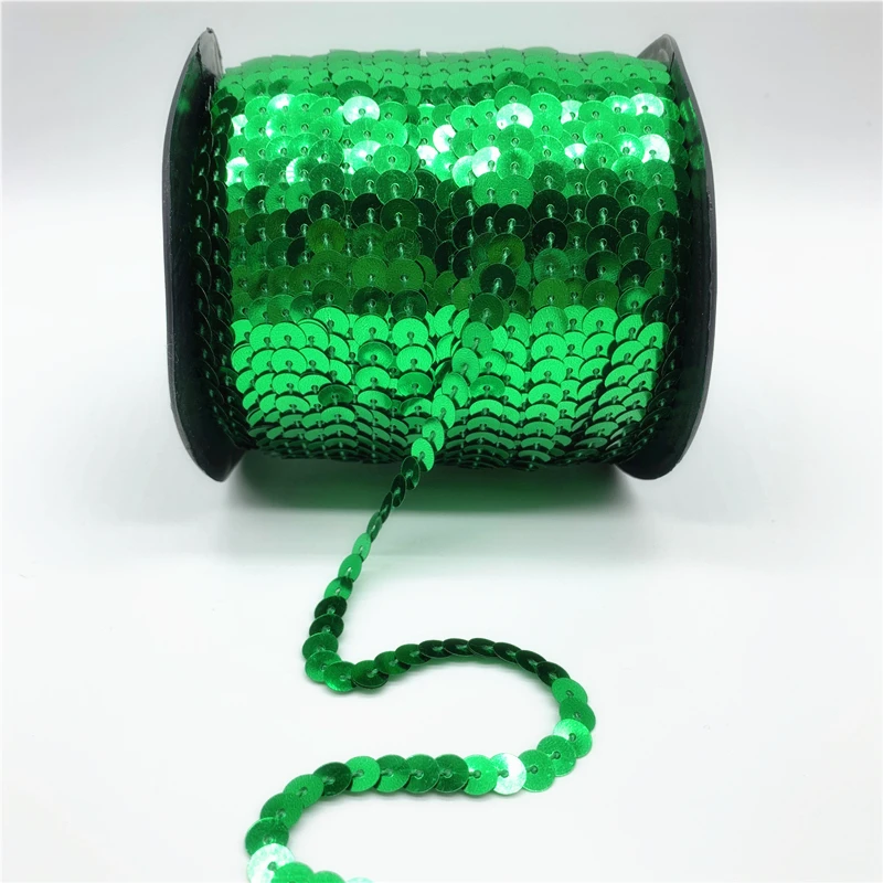 Sequin Sewing Accessories 5yards/Lot 6mm Sequins Ribbon Round Flat Sequins Laser Glitter Paillettes For Crafts Sewing Cloth Accessory Sequin Trim