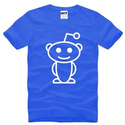 Милый Reddit пришельцы печати Футболка Для мужчин короткий рукав, круглый вырез, Хлопковая мужская футболка Веселая классная Фитнес футболка