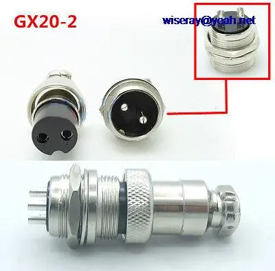 

DHL/EMS 50 sets GX20-2-Pin Aviation Plug Male and Female Panel Metal plug Chassis diameter 20mm-A7