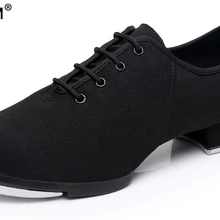 Классическая Тканевая обувь для мужчин и женщин, засоряющая обувь со шнуровкой на среднем каблуке, алюминиевая подошва, джазовая засоряющая обувь, размер EU34-EU45