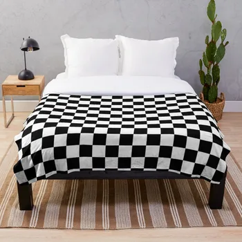 

Checkered Flag Pattern Race Winner Blanket Wool Flannel Plush Blanket Bedspread For office Sherpa Blanket Couch Quilt Cover Trav