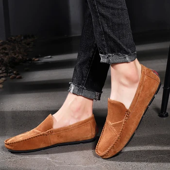 

UPUPER Genuine Leather Loafers Men Shoes Men's Loafers For Men Casual Shoes Slip On Moccasins Men Flats Footwear Plus Size 48