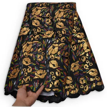 

Nigerian Organza Lace Fabric Embroidered Sequins African Lace High Quality For Nigeria Wedding Laces