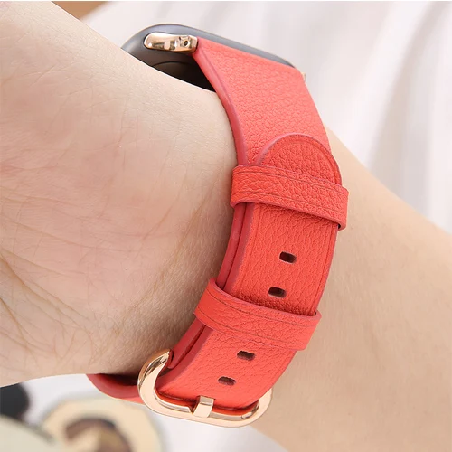 Red4 Ремешок для apple watch 4 ремешка 44 мм 40 мм correa 42 мм 38 мм iwatch series 3 2 кожаный браслет pulseira аксессуары для apple watch - Цвет ремешка: Red4