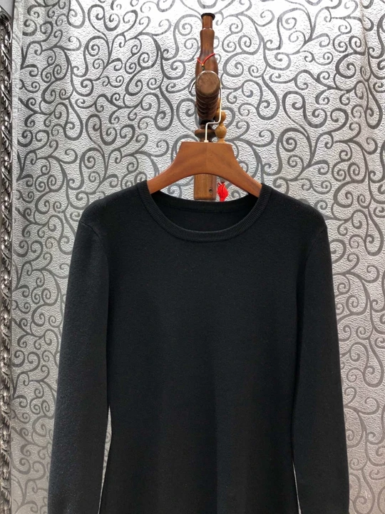 autumn and winter new women stitching Slim speaker sleeve knit dress 1006
