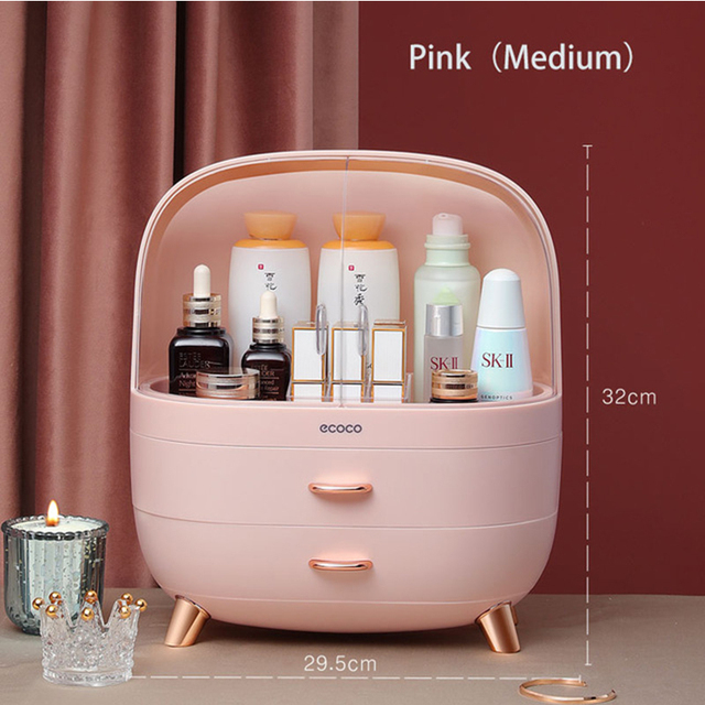 cosmetic storage box large capacity skin care dressing table high-definition cosmetic mirror dust-proof storage box