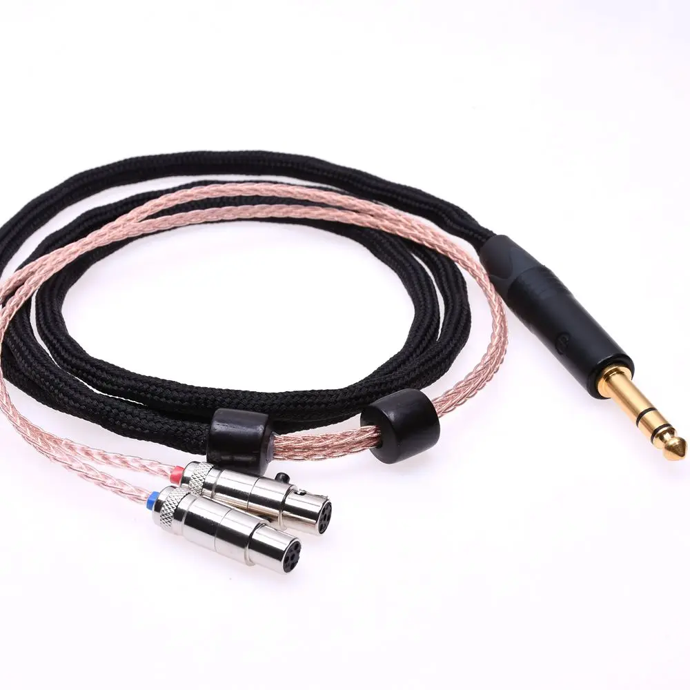 Copper Cable 1.2M Цвет Черный; Каблук 16 ядер 5N Pcocc для Audeze LCD-2 LCD-3 LCD-X LCD-XC обновление наушников кабель-удлинитель - Цвет: Copper Cable 1.2M