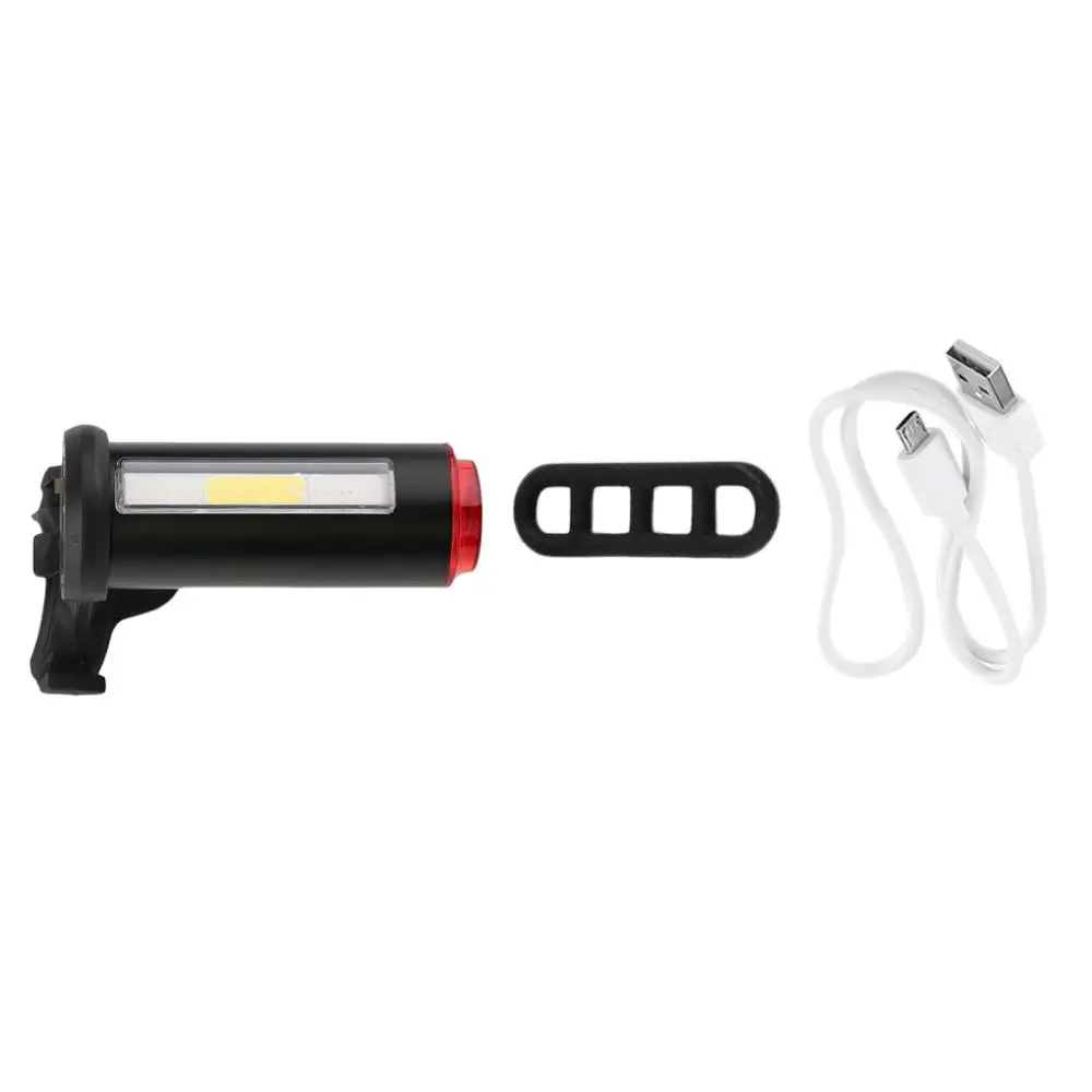 black Алюминиевый COB Comet USB Перезаряжаемый велосипедный задний светильник, задний светильник, водонепроницаемый Светодиодный светильник для велосипеда - Color: black