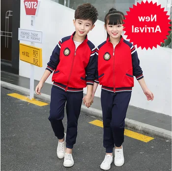

kindergarten spring new and autumn clothing set primary school uniforms British baseball uniform