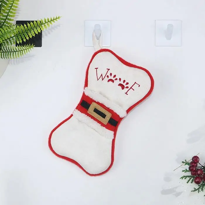 Рождественский маленький чулок конфеты подарочная упаковка Рождественская елка украшения коричневый, белый кости, рыбы