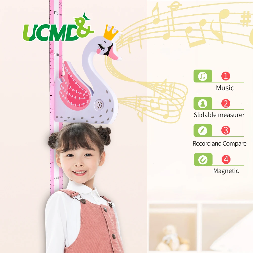 

Swan Height Growth Chart Measure Wall Sticker Self adhesive Height Measure Ruler Room Decoration for Kids Toddler Baby Girl Boy