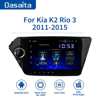 

Dasaita 9" IPS Car Android 10.0 2 Din Radio GPS for KIA K2 Rio 2012-2016 Bluetooth DSP Car Audio 64GB ROM