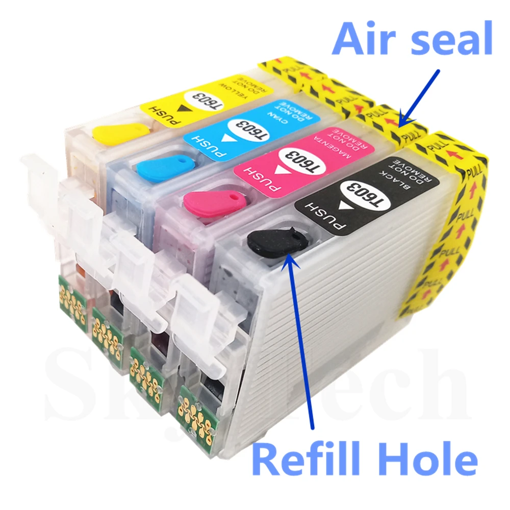 Dye Ink Kit Ink Refill Kit Ink Cartridge Refill Kit Refill Ink Kit For Epson 603xl 603 Refillable Cartridge arc chip XP-2100/XP-2105/XP-3100/XP-3105/XP-4100/XP-4105