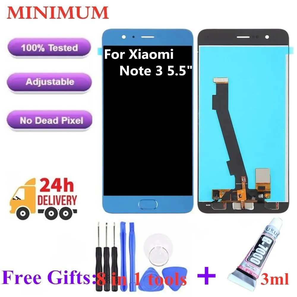 

For Xiaomi Mi Note 3 5.5" LCD Display Touch Screen Digitizer Assembly With Fingerprint For Xiaomi Mi Note3 Replacement LCDs